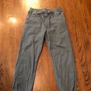 Boys gray pants with gathered bottoms